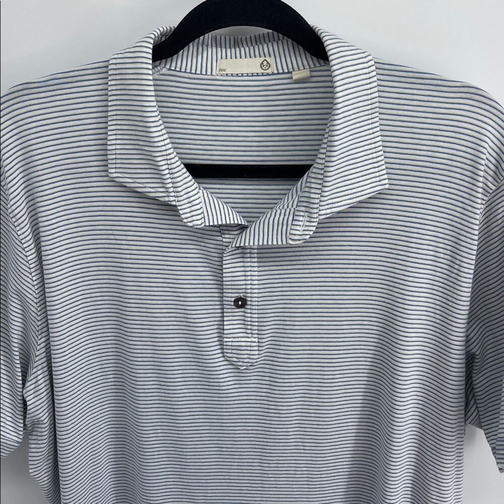 TASC Performance Organic Cotton Bamboo blend striped short sleeve polo shirt XL